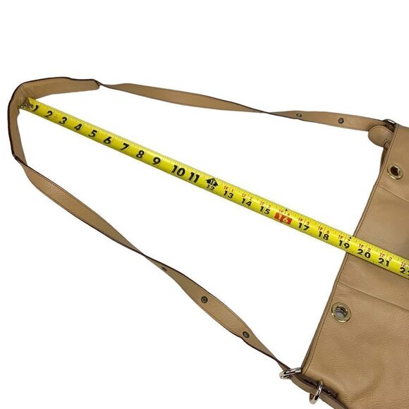 Plinio Visona Tan Pebbled Leather Tote Shoulder Bag Crossbody - Picture 8 of 11